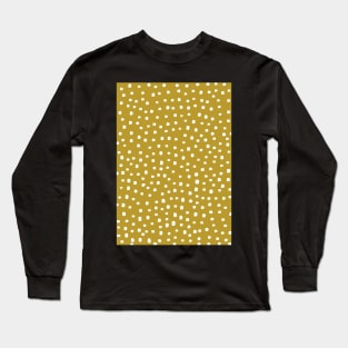 Mustard Yellow and White Spotty Polka dot Long Sleeve T-Shirt